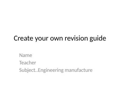 Create your own revision guide