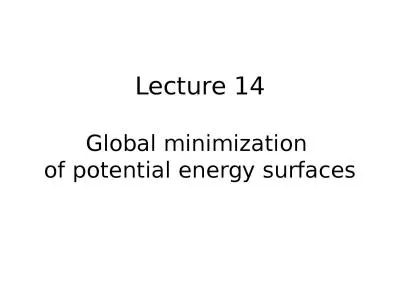 Lecture  14 Global  minimization