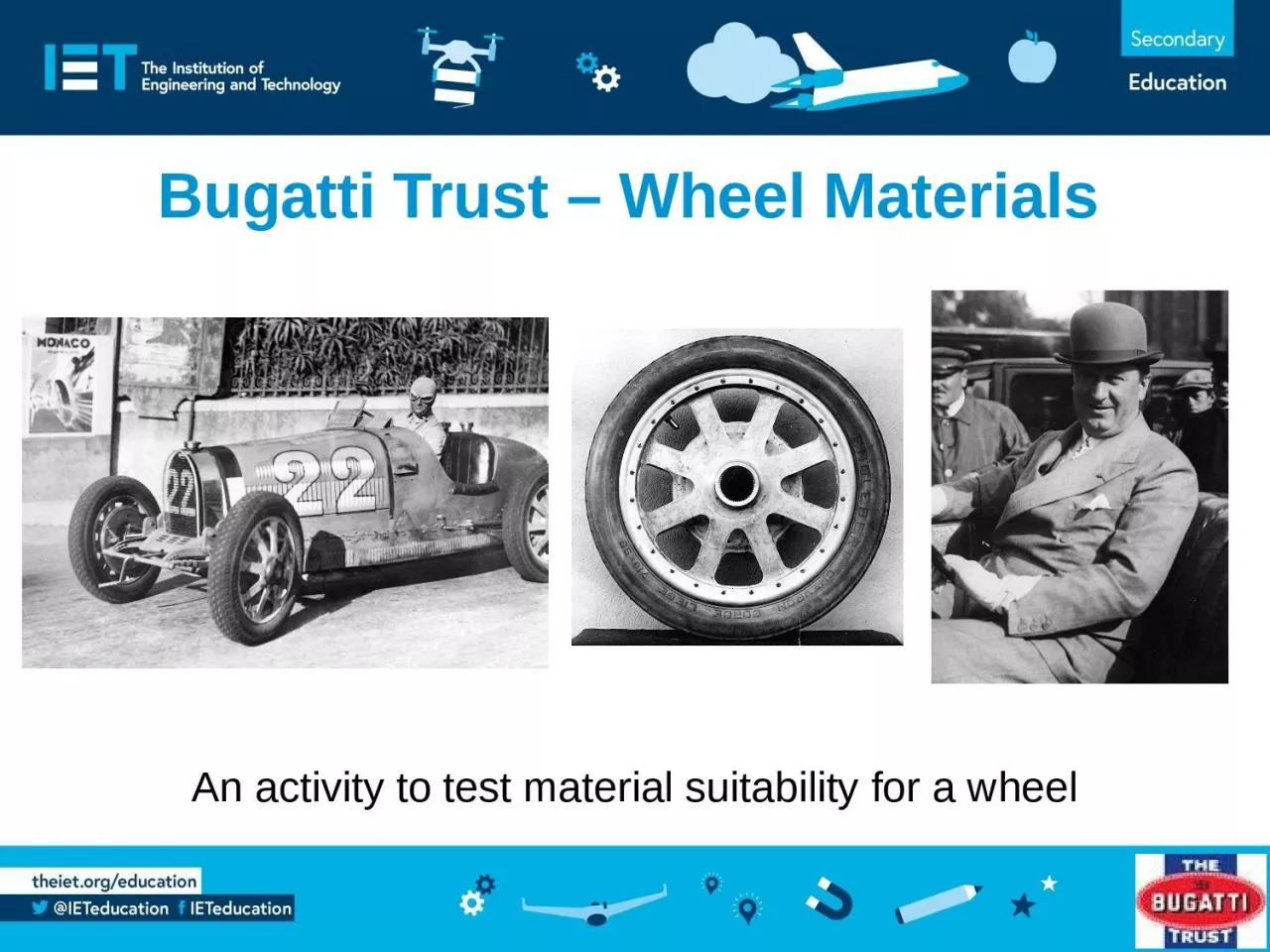 An activity to test material suitability for a wheel