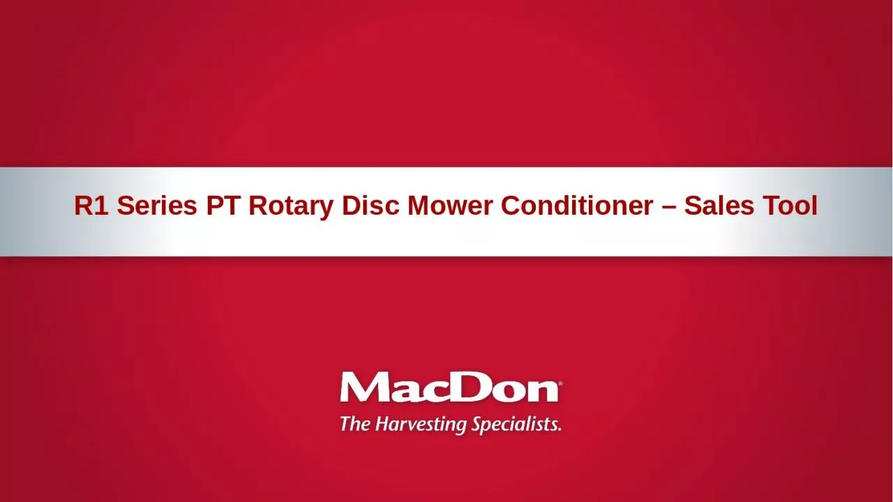 R1 Series PT Rotary Disc Mower