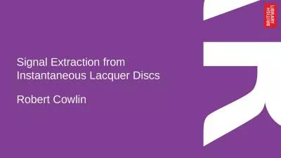 Signal Extraction from Instantaneous Lacquer Discs