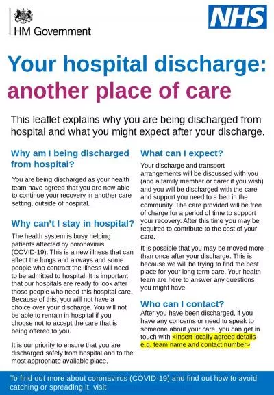 Your hospital discharge: