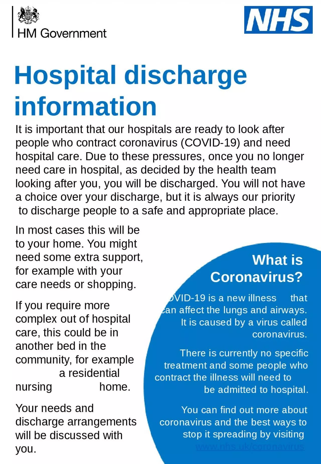 What is Coronavirus? It is important that our hospitals are ready to look after people