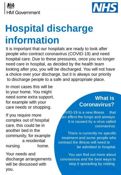 What is Coronavirus? It is important that our hospitals are ready to look after people who contract