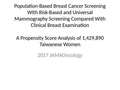 Population-Based Breast Cancer