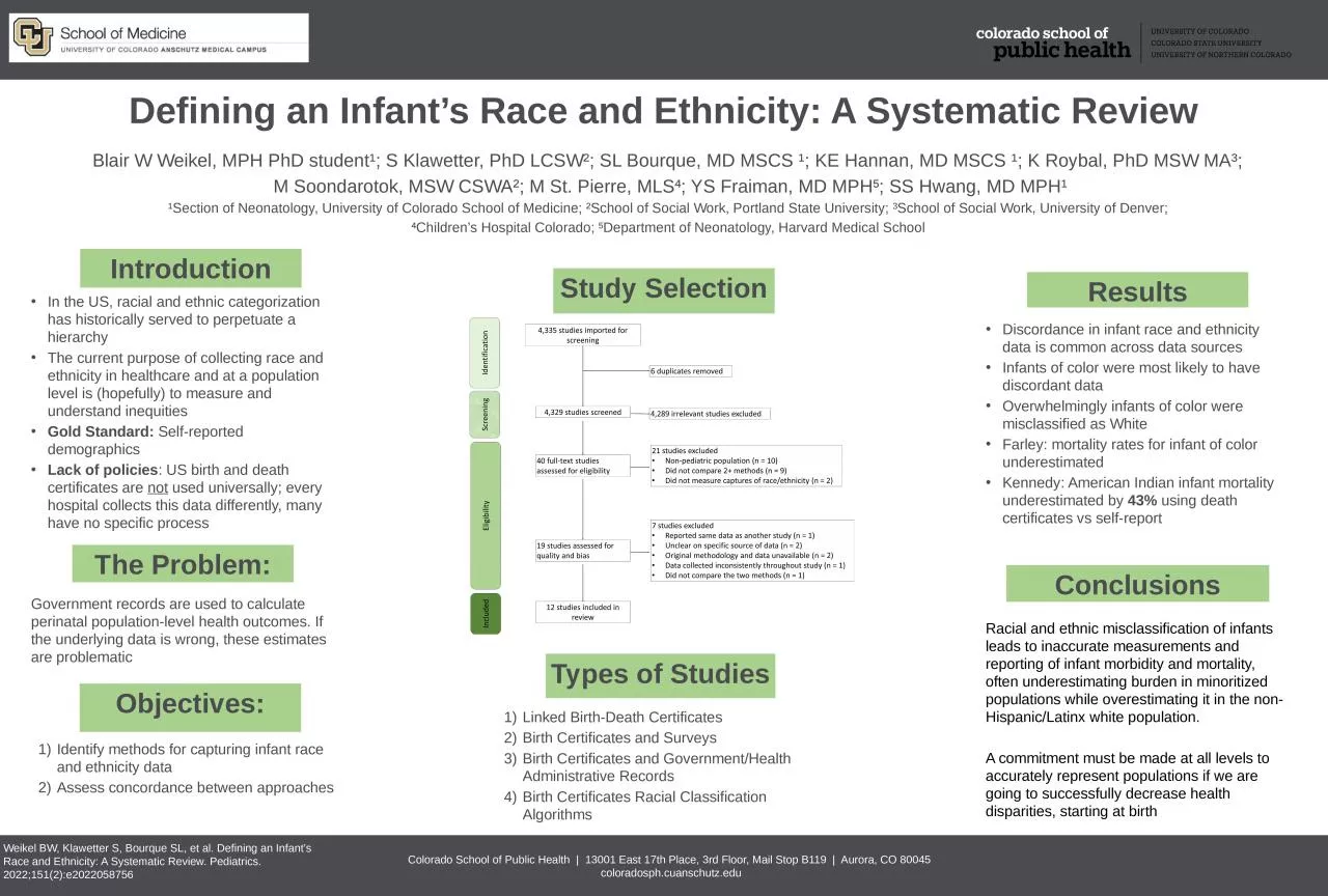 Defining an Infant’s Race and Ethnicity: A Systematic Review