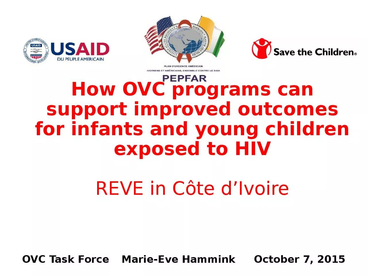 OVC Task Force	Marie-Eve Hammink		October 7, 2015