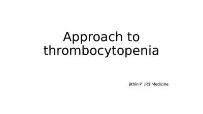 Approach to thrombocytopenia