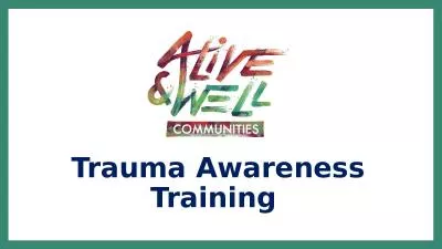 Trauma Awareness Training 