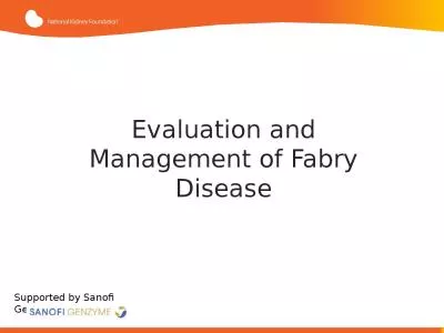 Evaluation and Management of Fabry Disease