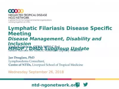 Lymphatic Filariasis Disease Specific Meeting