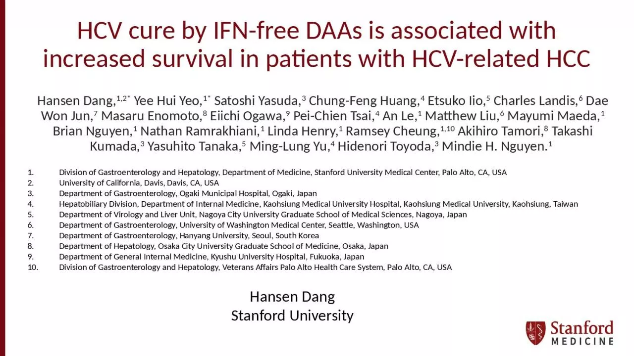 HCV cure by IFN-free DAAs is associated with increased survival in patients with HCV-related