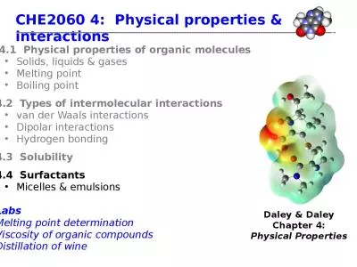 CHE2060 4:  Physical   properties & interactions