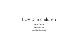 COVID in children Parag Tambe
