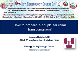 How to prepare a couple for renal transplantation?