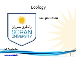 Ecology  M.  Saadatian Soil pollution