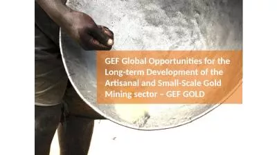 GEF Global Opportunities for the Long-term Development of the Artisanal and Small-Scale Gold Mining