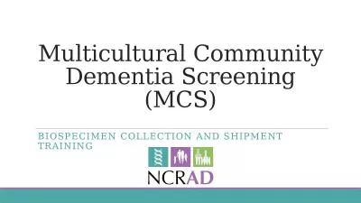 Multicultural Community Dementia Screening (MCS)