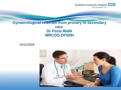 Gynaecological  referrals from primary to secondary care