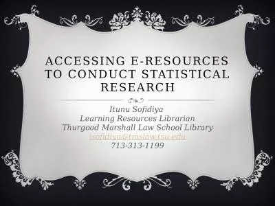 Accessing E-Resources to Conduct Statistical Research
