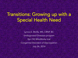 Transitions:  Growing up with a Special Health Need