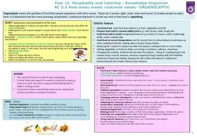 1 Year 11: Hospitality and Catering – Knowledge Organiser