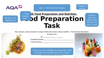 GCSE Food Preparation and Nutrition