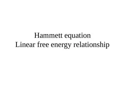 Hammett equation Linear free energy relationship