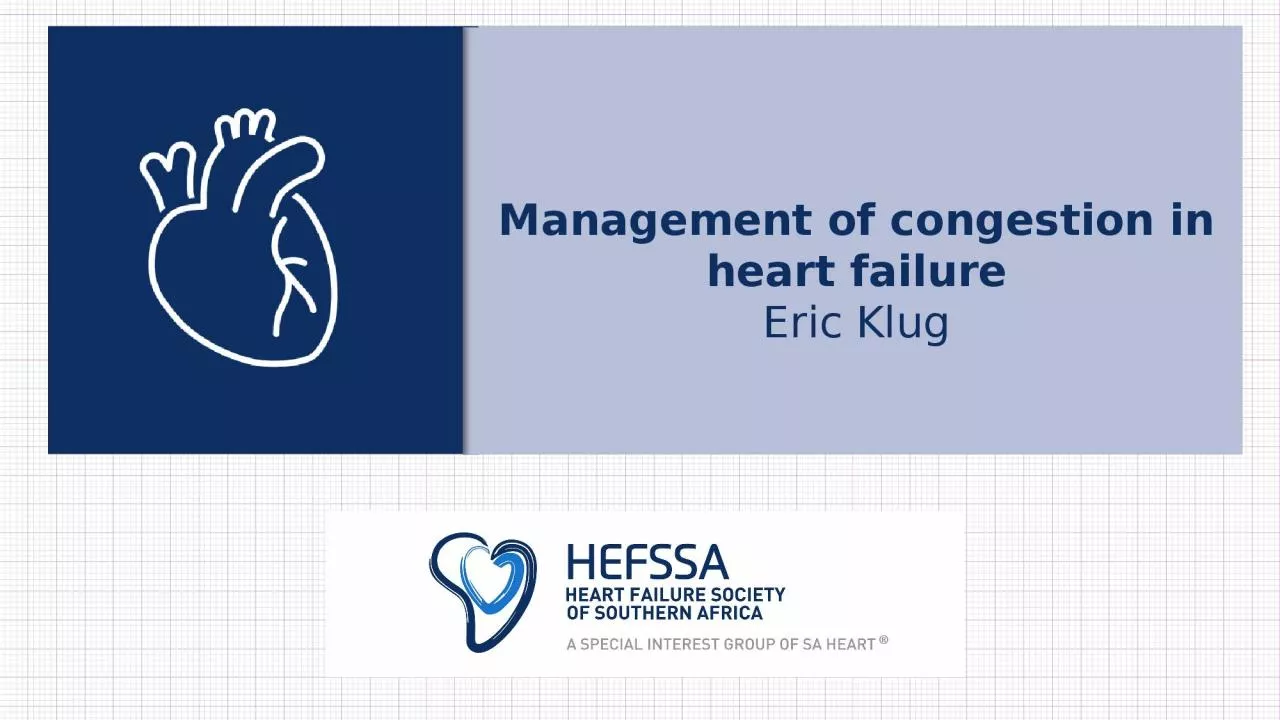 Management of congestion in heart failure