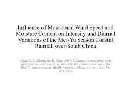 Influence of Monsoonal Wind Speed and Moisture Content on Intensity and Diurnal
