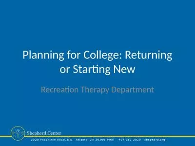Planning for College: Returning or Starting New