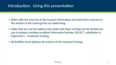 Introduction:  Using this presentation