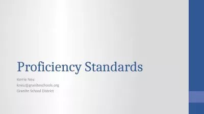 Proficiency Standards Kerrie Neu
