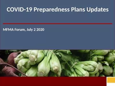 COVID-19 Preparedness Plans Updates