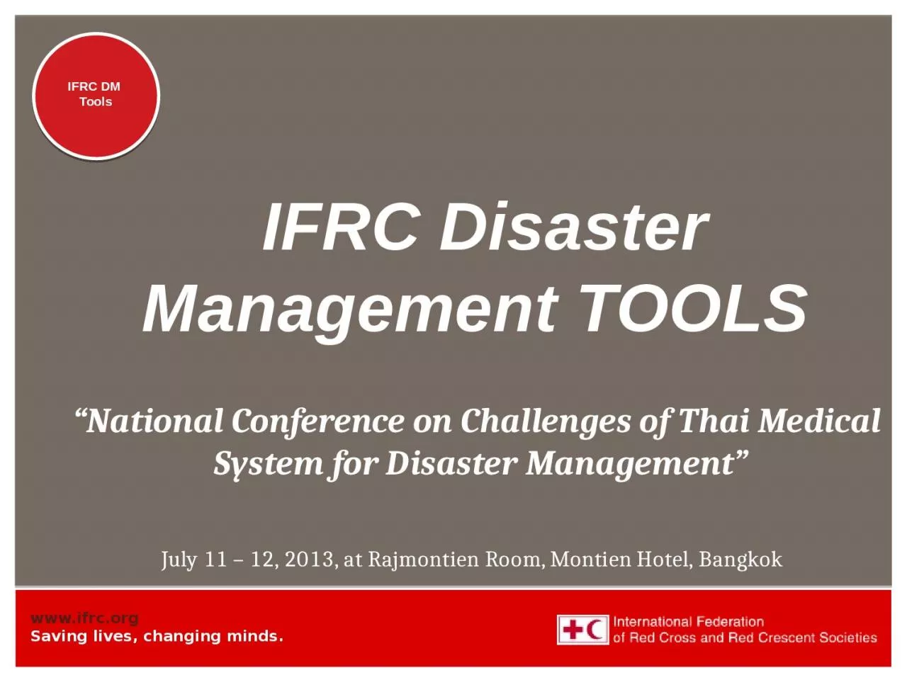 IFRC Disaster Management TOOLS