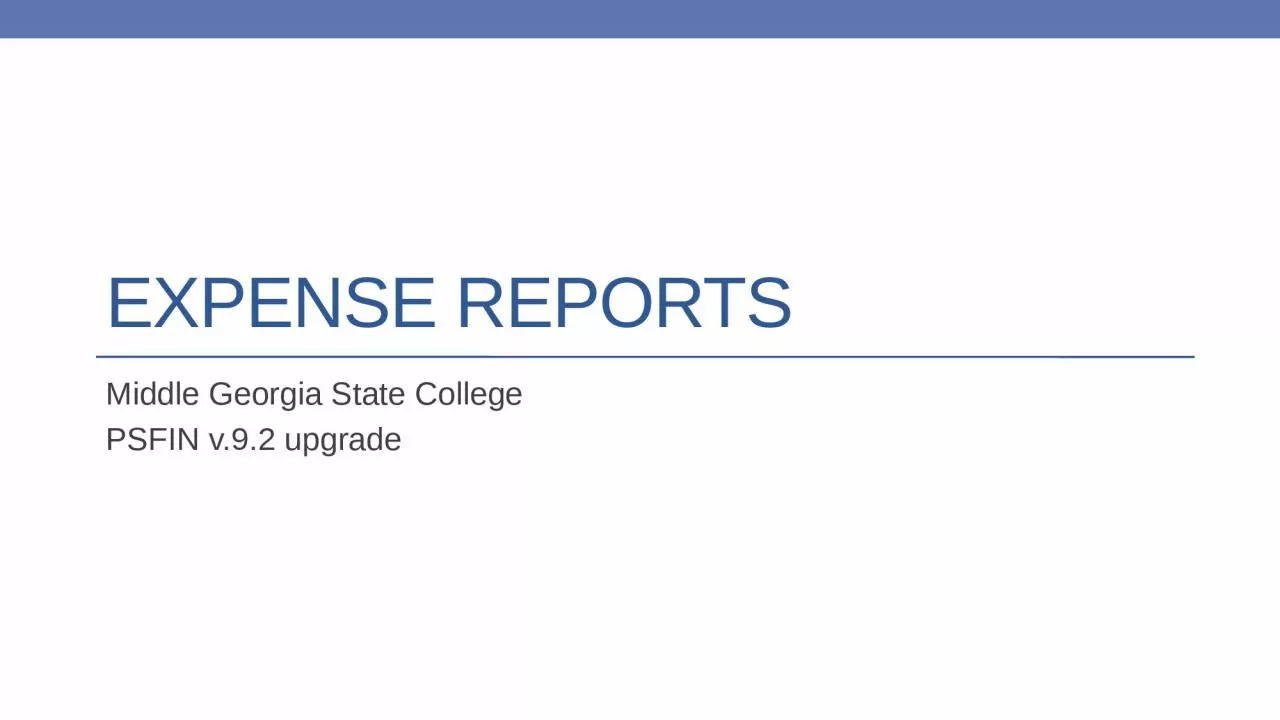 Expense Reports Middle Georgia State College