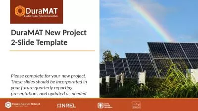 DuraMAT New Project 2-Slide Template