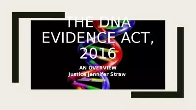 The DNA Evidence Act, 2016