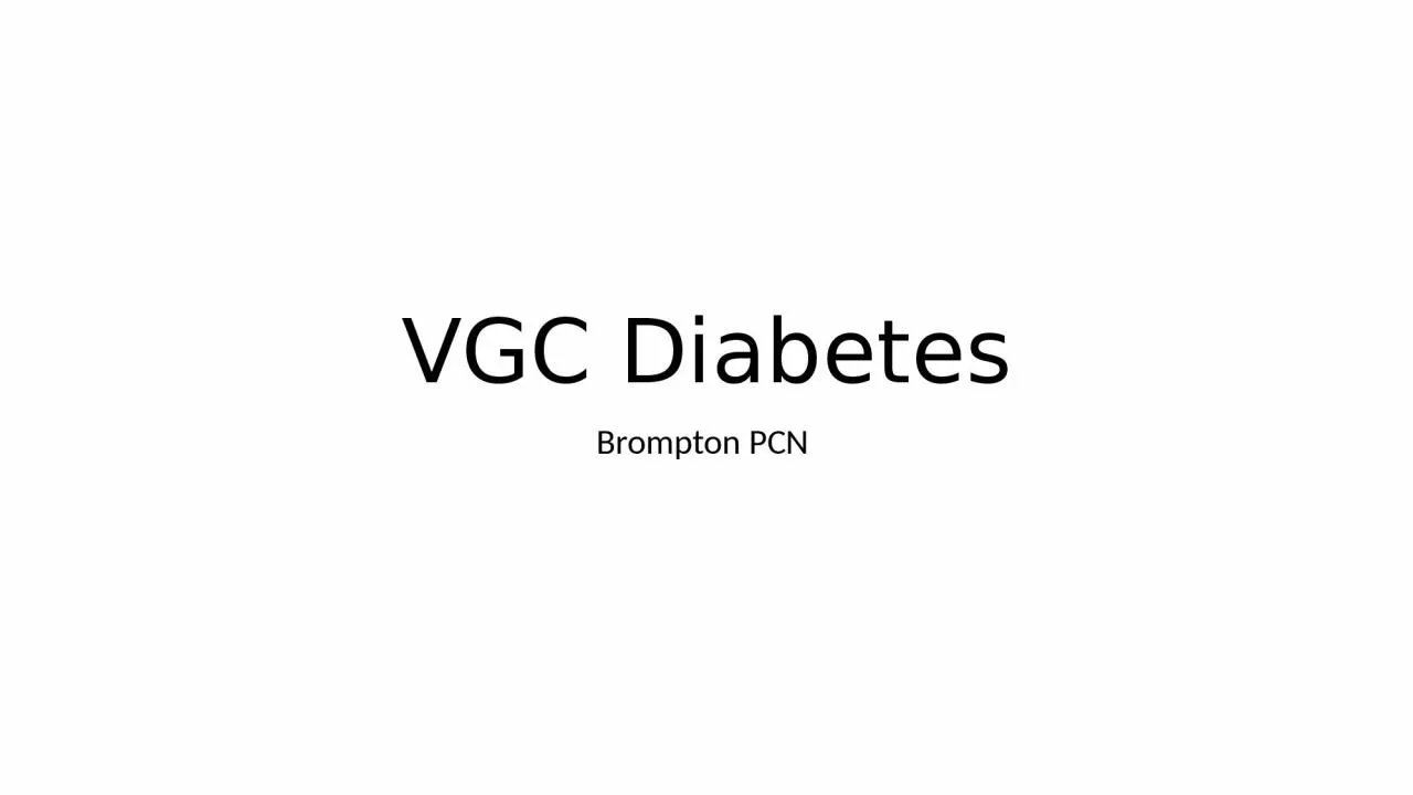 VGC Diabetes Brompton PCN