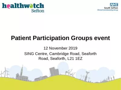 Patient Participation Groups event