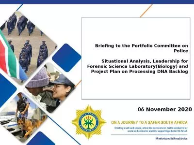 06  November 2020 1 Briefing to the Portfolio Committee on Police