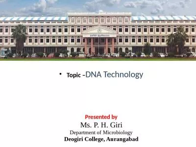 Topic  – DNA Technology