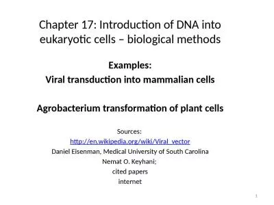 Chapter 17: Introduction of DNA into eukaryotic cells – biological methods