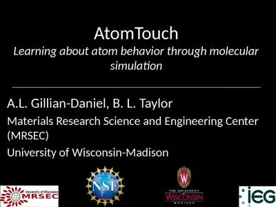 AtomTouch Learning about atom behavior through molecular simulation