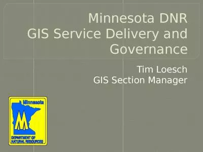 Minnesota DNR GIS Service Delivery and Governance