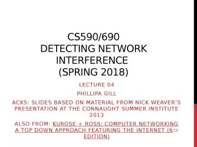 CS590/690 Detecting network interference