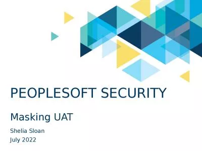 Masking UAT Peoplesoft Security