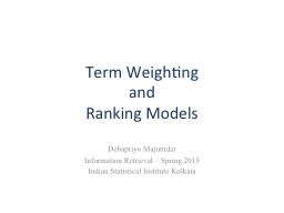 Term Weighting  and  Ranking Models