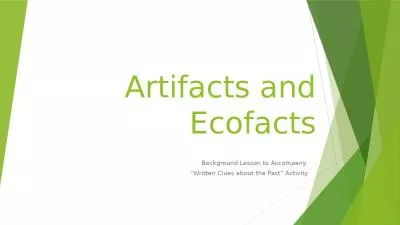 Artifacts and  Ecofacts Background Lesson to Accompany