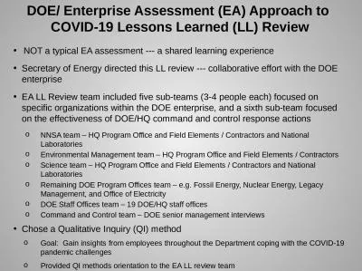 NOT a typical EA assessment --- a shared learning experience